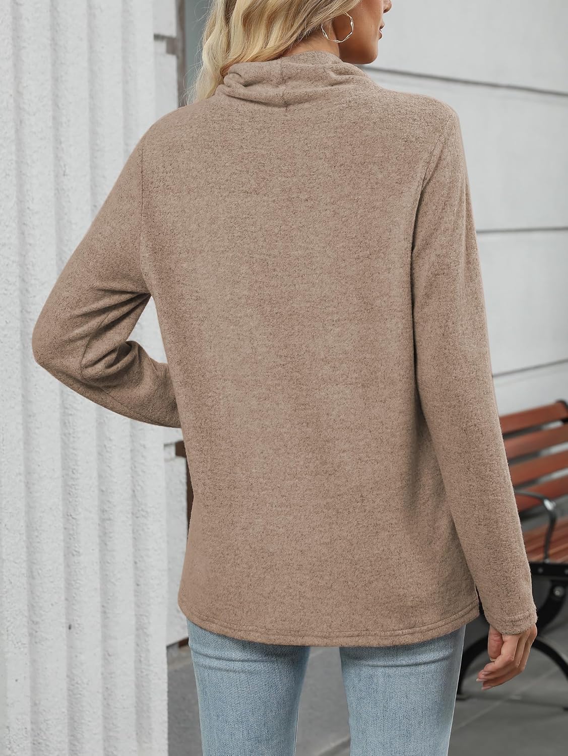 Long Sleeve Cowl Neck Tunic Jumper - Image 4