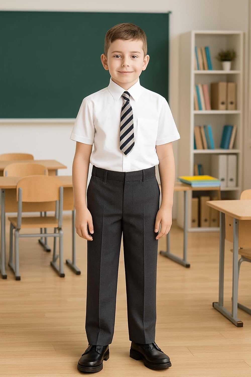 Boys Black School Trousers - Image 2