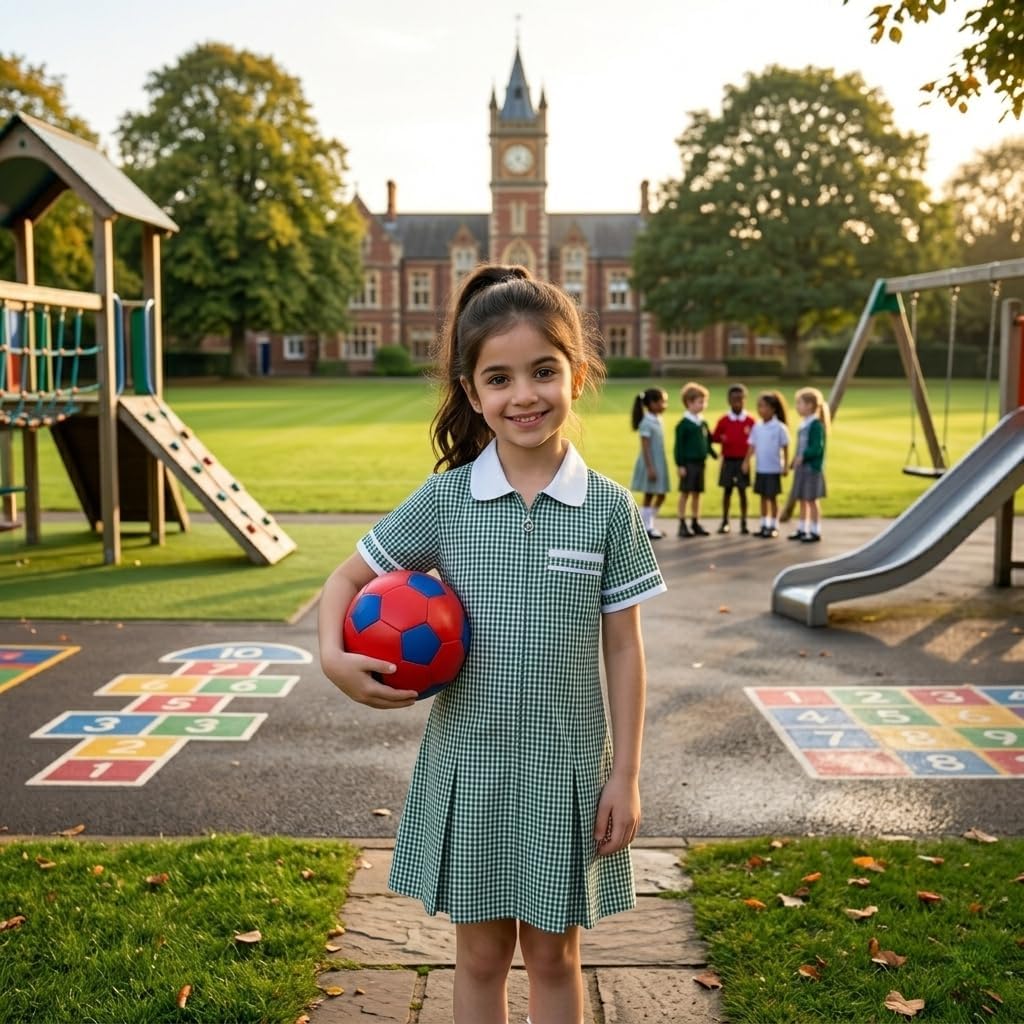 Girls Gingham School Dress - Image 2