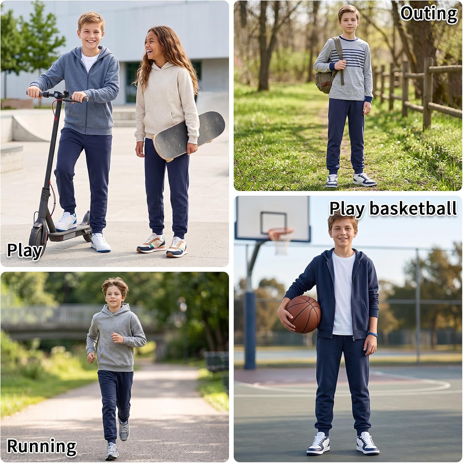 Kids Cotton Blend Fleece Joggers - Image 7