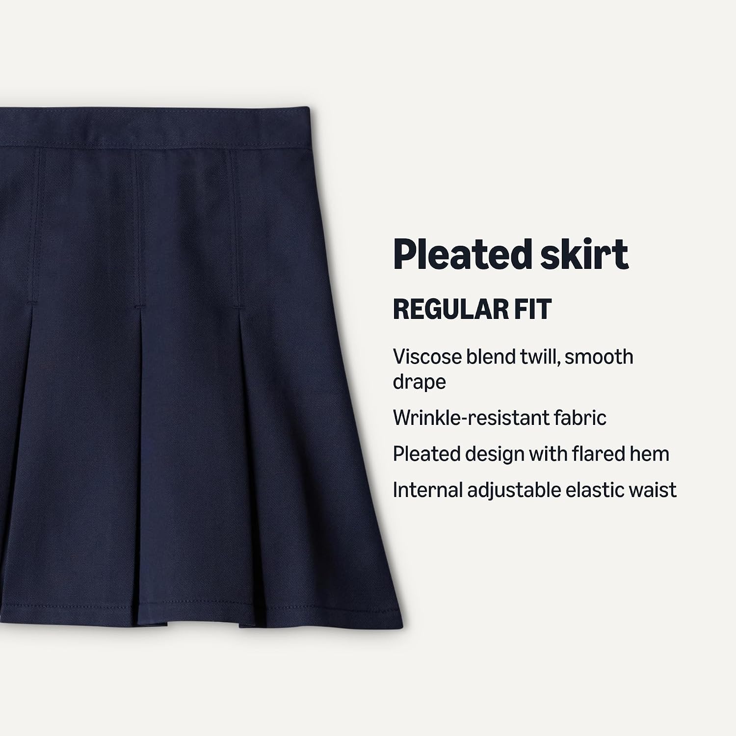 Girls' Pleated School Uniform Skirt, Pack of 2 - Image 3