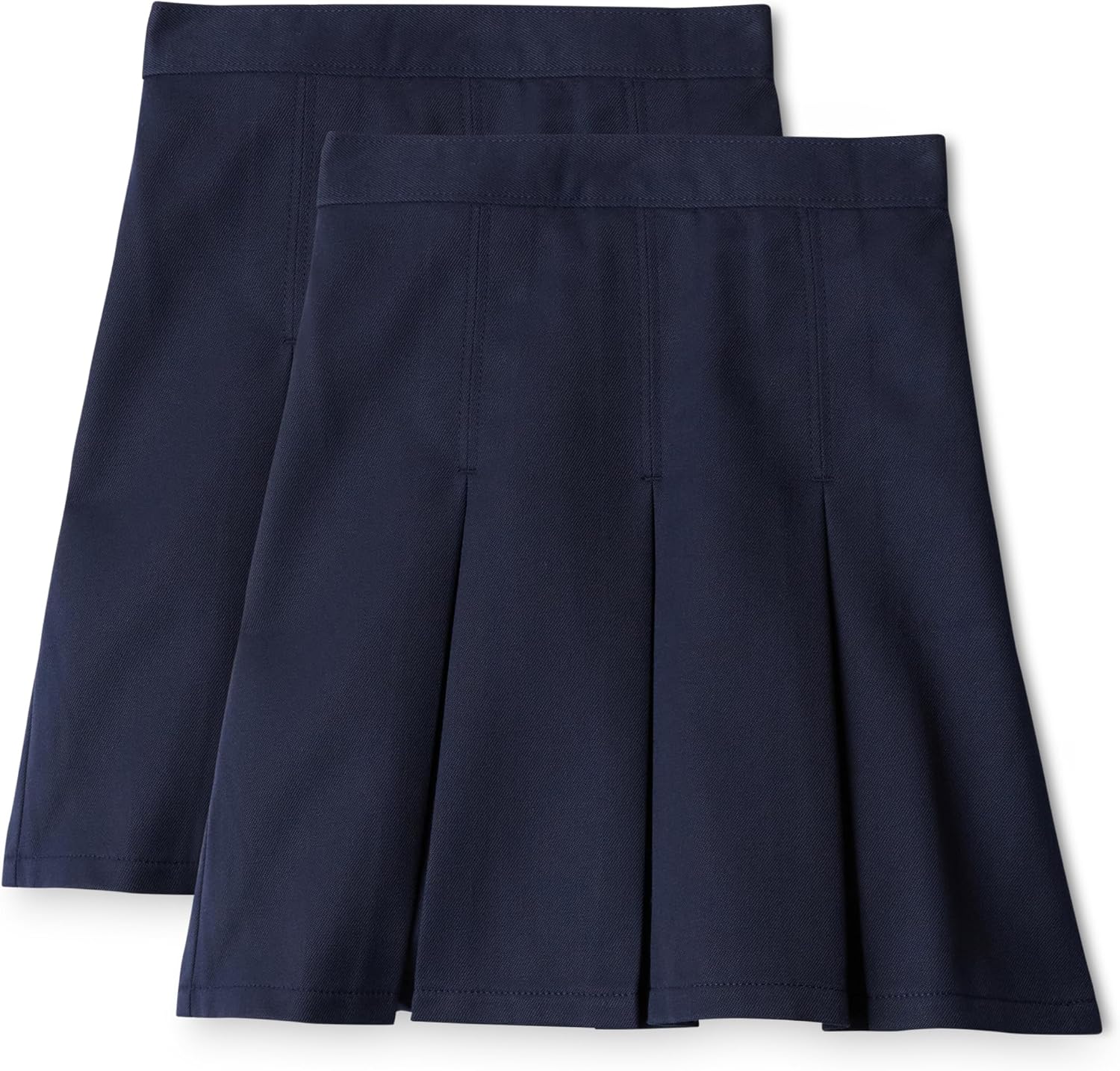 Girls' Pleated School Uniform Skirt, Pack of 2