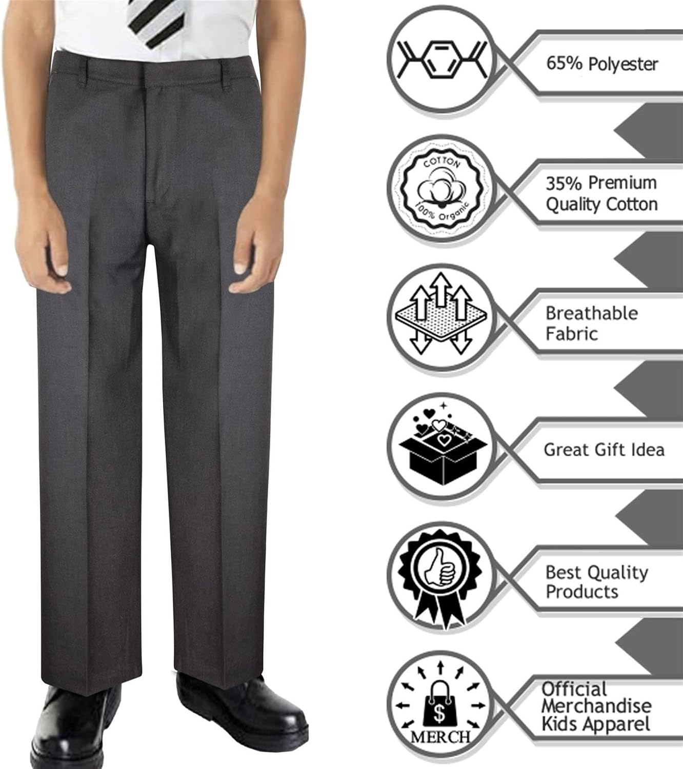Boys Black School Trousers - Image 8